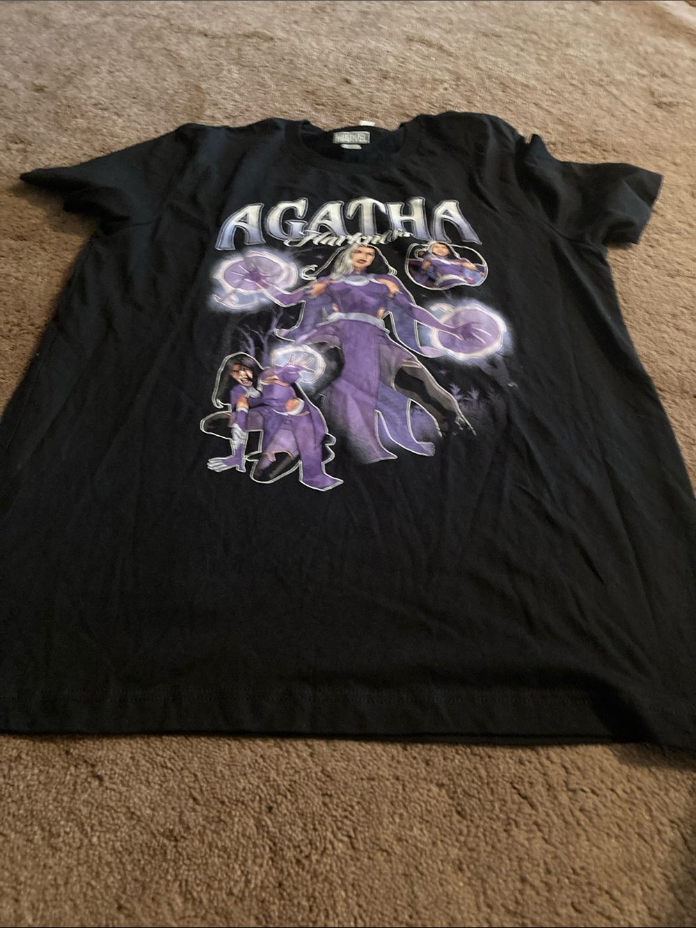 Marvel Agatha Harkness Black and Purple Graphic Tee